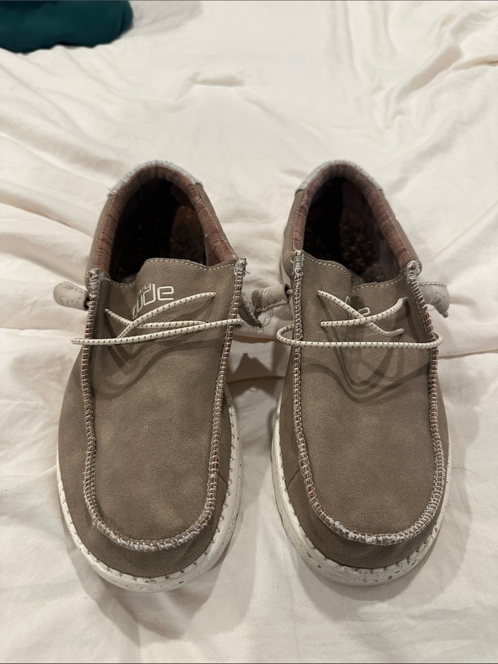 Hey Dude Suede Slip-On Shoes in Taupe